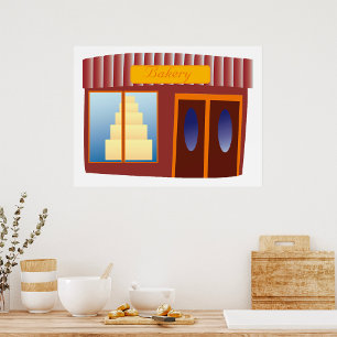 Póster Tienda de panaderías Tienda de pasteles delantera