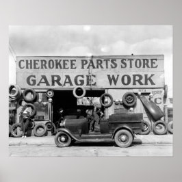 Póster Tienda de piezas Cherokee, 1936. Foto antigua