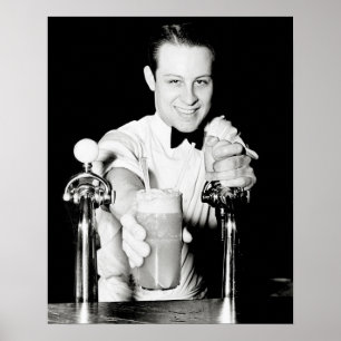 Póster Tienda de refrescos, 1936. Foto antigua