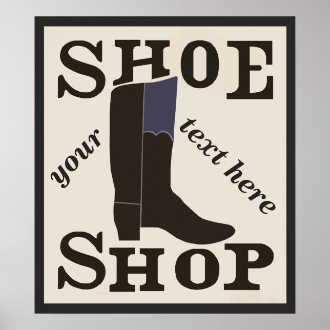 Póster Tienda de zapatos personalizada (Frente)