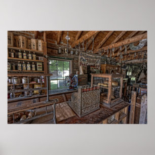 Póster TIENDA GENERAL DEL OESTE VIEJA de los 1860's -