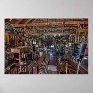 Póster Tienda general del oeste vieja - Montana