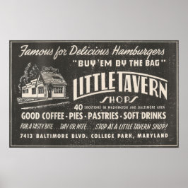 Póster Tiendas Ad LITTLE TAVERN 1954 en Maryland