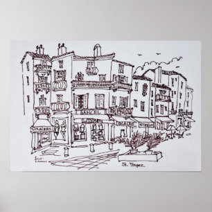 Póster Tiendas Saint-Tropez   Riviera francesa, Francia