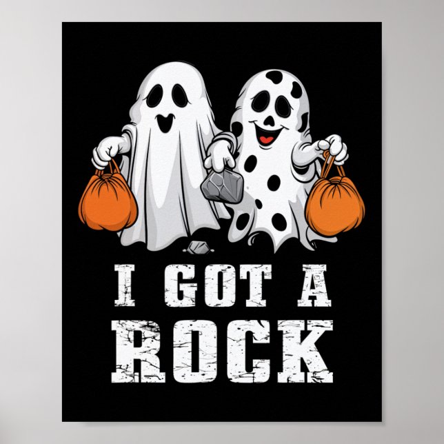 Póster Tiene un fantasma de roca Halloween espeluznante t (Frente)