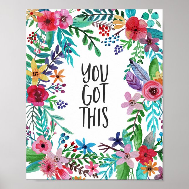 Póster Tienes Esta Cita Cute Boho Floral (Frente)