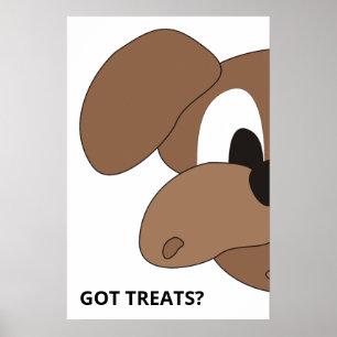 Póster ¿Tienes golosinas? Perro curioso