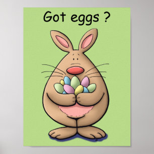Póster ¿Tienes huevos? personalizado de conejito de Pascu