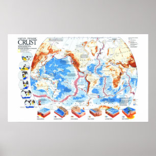 Póster " Tierra: 1985/hoy - Mapa dinámico de corteza...