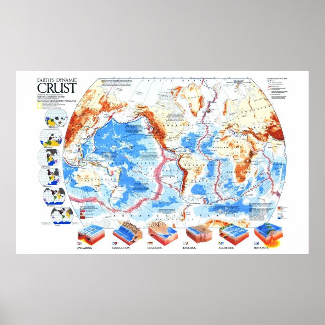 Póster " Tierra: 1985/hoy - Mapa dinámico de corteza... (Frente)