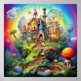 Póster Tierra colorida de fantasía natural