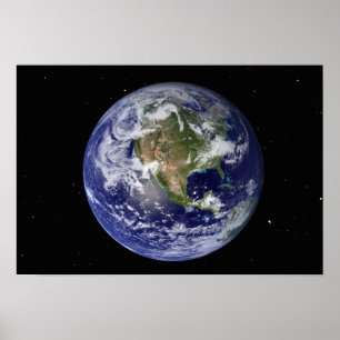 Póster Tierra completa mostrando América del Norte 2