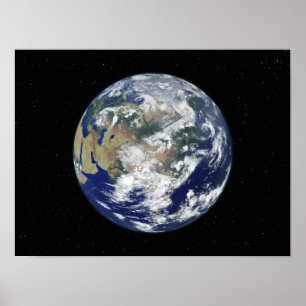 Póster Tierra completamente encendida centrada en Asia