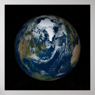 Póster Tierra Con Nubes Y Hielo Marítimo 2