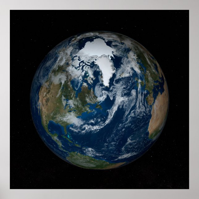 Póster Tierra Con Nubes Y Hielo Marítimo 2 (Frente)