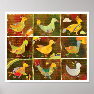 Póster Tierra de Aves Caprichosas
