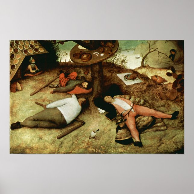 Póster Tierra de Cockaigne por Pieter Bruegel el anciano (Frente)