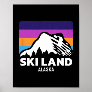 Póster Tierra de esquí Fairbanks Alaska Esquí Esquí sobre