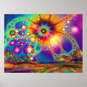 Póster Tierra de iluminaciones psicodélicas - poster