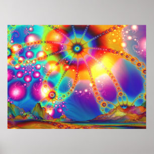 Póster Tierra de Iluminaciones Psicodélicas - Poster