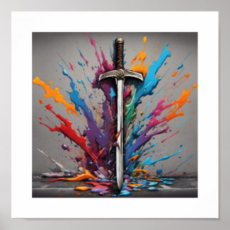 Póster Tierra de impacto de espadas