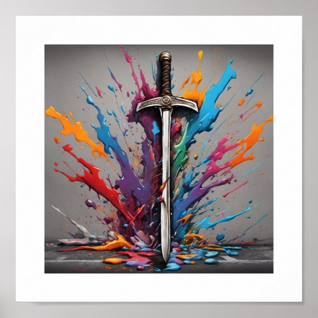 Póster Tierra de impacto de espadas (Frente)