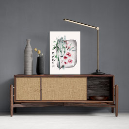 Póster Tierra de la naturaleza del cerezo rosa Sakura jap