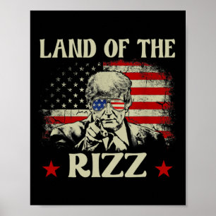 Póster Tierra De La Rizz Divertido Patriótico Trump 4 De