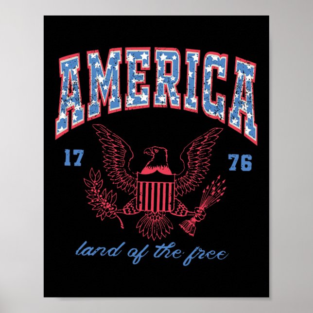 Póster Tierra De Las Mujeres Libres Del Águila 1776 4 De  (Frente)