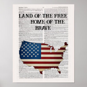 Póster Tierra de los Estados Unidos del Hogar Libre de lo