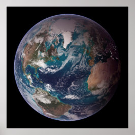 Póster Tierra de Mármol Azul (Hemisferio Occidental)