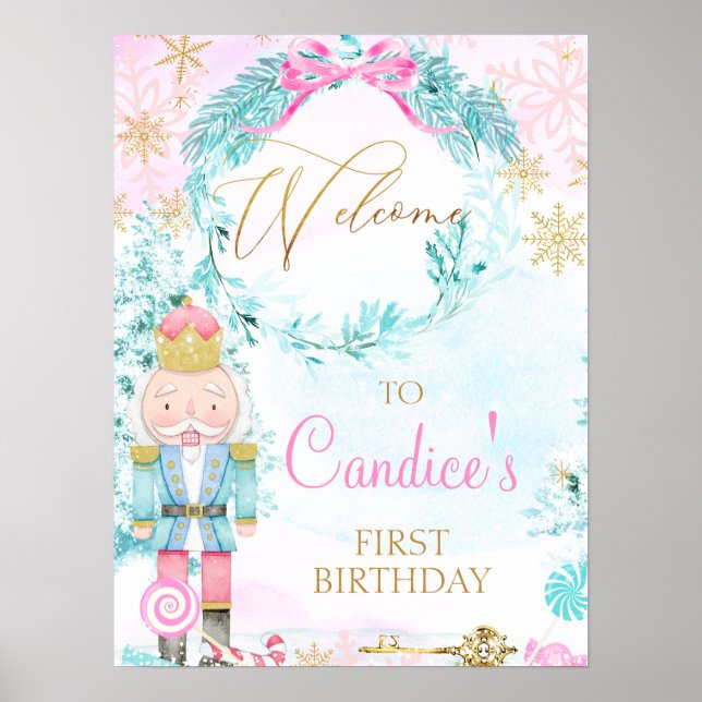 Póster Tierra de oro de dulces Nutcracker Bienvenidos al  (Frente)