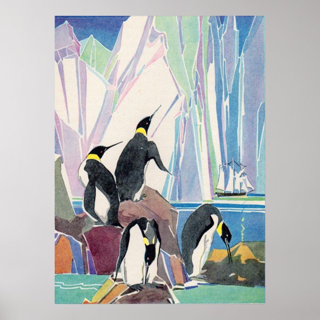 Póster tierra de pingüinos (Frente)