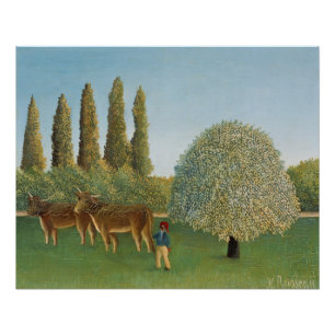 Póster Tierra de pradera (El Pastizal), Henri Rousseau, 1