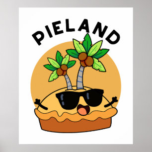 Póster Tierra de tartas Isla divertida juego de palabras 