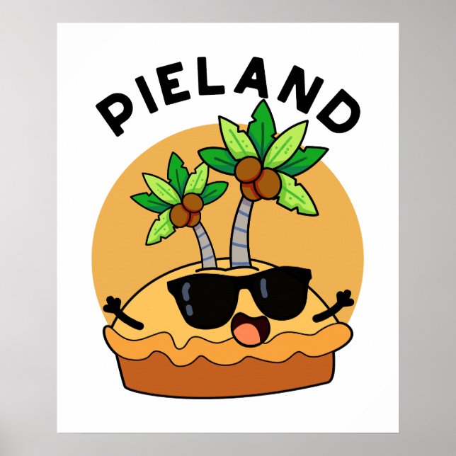 Póster Tierra de tartas Isla divertida juego de palabras  (Frente)