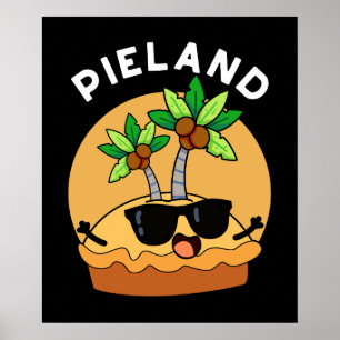 Póster Tierra de tartas Isla divertida juego de palabras 