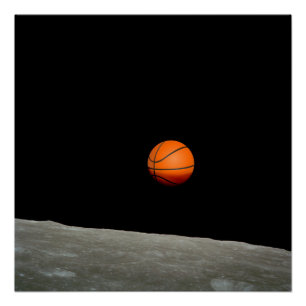Póster tierra del baloncesto del universo del espacio de