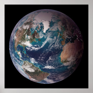 Póster Tierra: El hemisferio occidental
