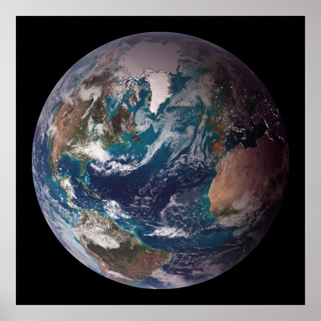 Póster Tierra: El hemisferio occidental (Frente)