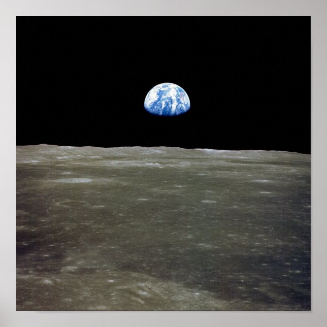 Póster Tierra en el espacio desde la Luna (Frente)