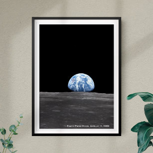 Póster Tierra en la Luna, Apolo 11, 1969