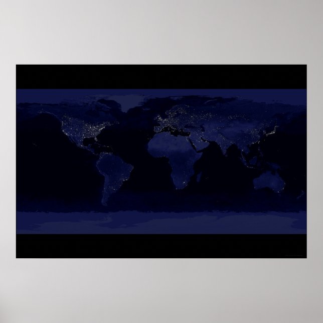 Póster Tierra en la noche 78x52 (55x37) (Frente)