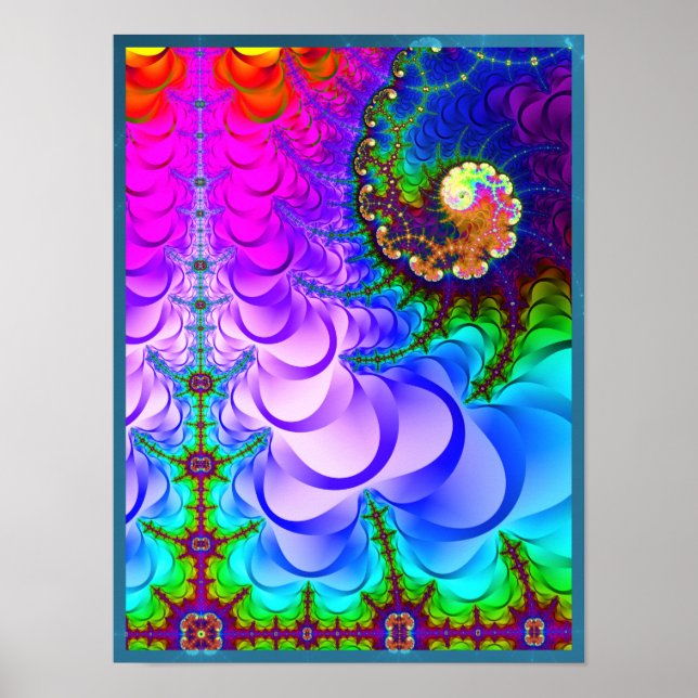 Póster Tierra Fractal Psicodélica (Frente)