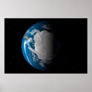 Póster Tierra Fuerte Que Muestra Nubes Simuladas Sobre La