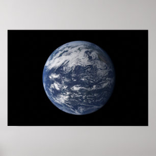 Póster Tierra llena centrada sobre el Océano Pacífico
