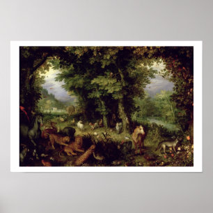 Póster Tierra o el paraíso terrenal, 1607-08 (petróleo so