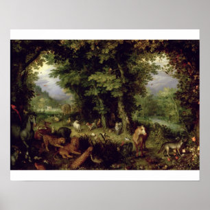 Póster Tierra o el paraíso terrenal, 1607-08 (petróleo so