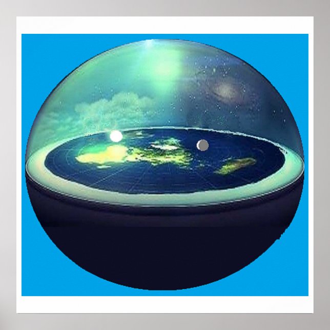 Póster tierra plana con domoPoster (Frente)