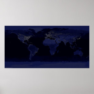 Póster Tierra por noche